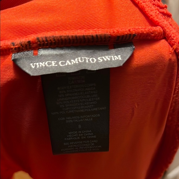 New Vince Camuto Swim Tangerine Orange One Piece SwimSuit Swimwear Size 8 NWOT - Picture 3 of 4